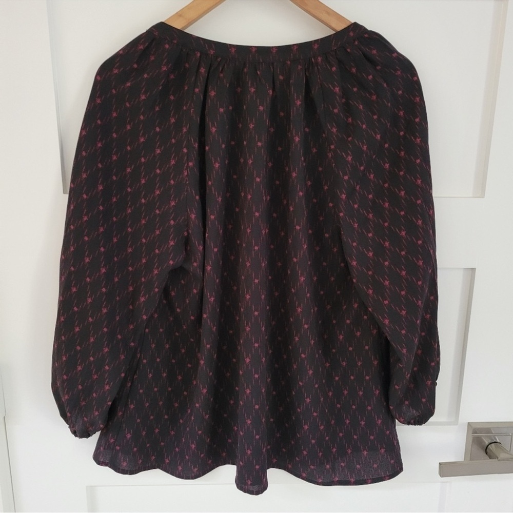 Joie Black Blouse with Pink Accents - Picture 6 of 10
